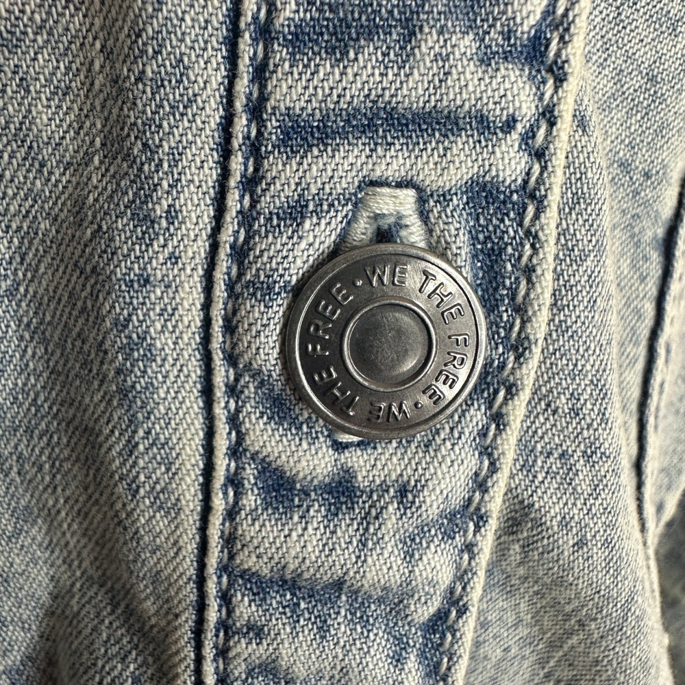 Free People Ronnie Denim‎ Mini Dress In Worn In Wash Size XS NWT - Picture 11 of 11